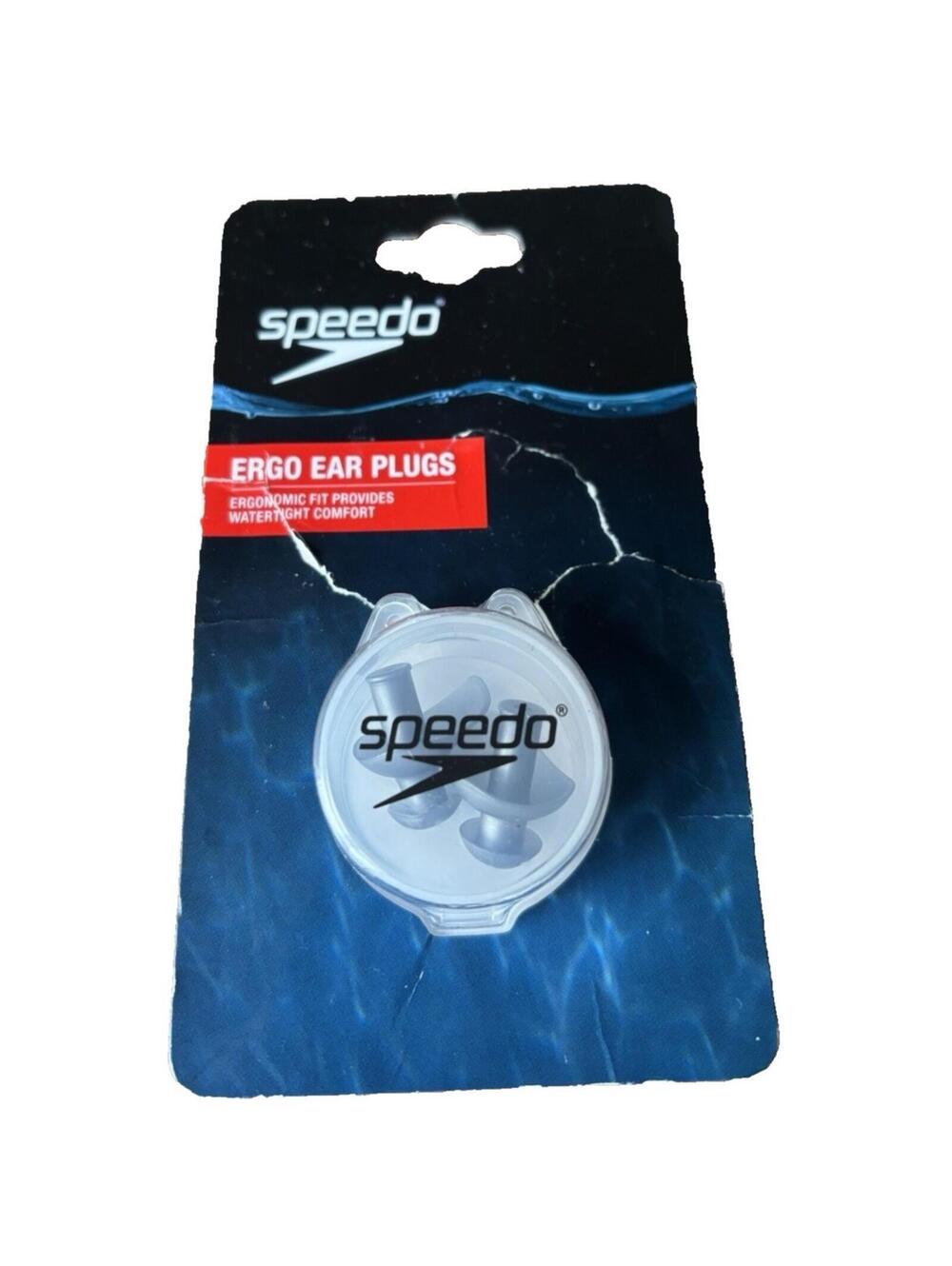 Speedo Ergo Swimming Ear Plugs Reusable Silicone with Carry Case  *Open Package*